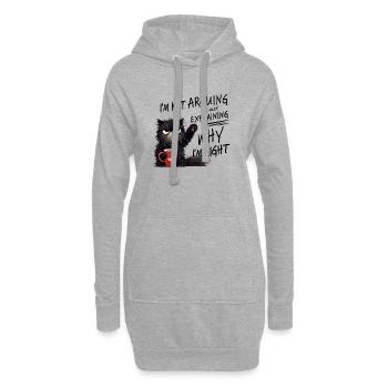 Coffee Wink Cat je ne parle pas - Sweat-shirt à capuche long Femme - gris chiné - Devant