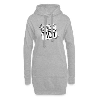 Les esprits créatifs sont rarement bien rangés Logo créatif drôle - Sweat-shirt à capuche long Femme - gris chiné - Devant