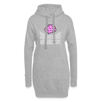 Les esprits créatifs sont rarement bien rangés Logo créatif drôle - Sweat-shirt à capuche long Femme - gris chiné - Devant