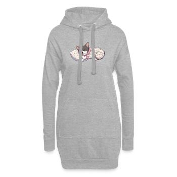 Sleepy Boston Terrier adorable adorateur de chien pour la sieste - Sweat-shirt à capuche long Femme - gris chiné - Devant