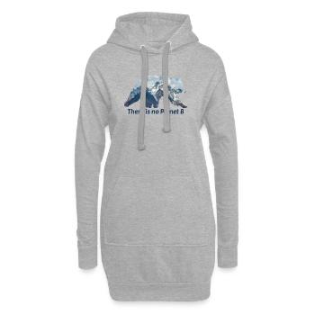 There is no planet b Spruch - Hoodie-Kleid - Grau meliert - Vorne