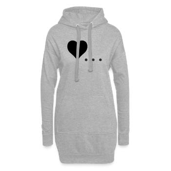 Cœur à trois points – Conception de symboles - Sweat-shirt à capuche long Femme - gris chiné - Devant