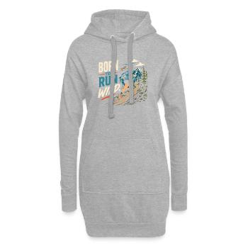 Trailrunning – Geboren, um wild zu laufen - Hoodie-Kleid - Grau meliert - Vorne