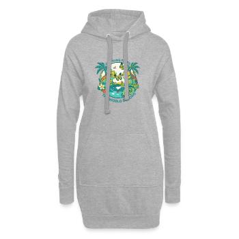 Chamäleons und Schmetterlinge – Die Welt wird gefärbt - Hoodie-Kleid - Grau meliert - Vorne