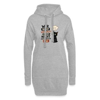 Wer nicht widerspricht stimmt nicht automatisch zu - Hoodie-Kleid - Grau meliert - Vorne