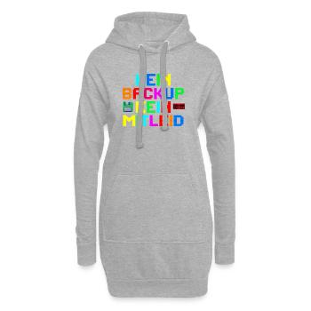 Pas de renfort ? Pas de pitié ! Rétro coloré - Sweat-shirt à capuche long Femme - gris chiné - Devant