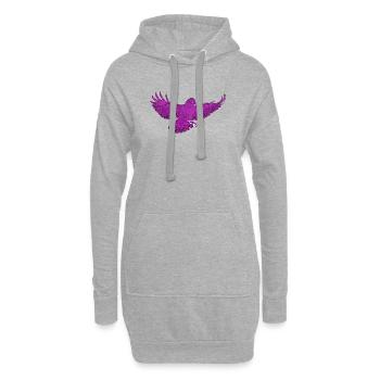 Greifvogel im Flug, Andersfarbig - Hoodie-Kleid - Grau meliert - Vorne