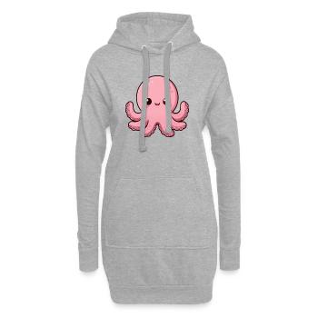 Cadeau Calamar Pieuvre Kawaii pour les vacances d’été - Sweat-shirt à capuche long Femme - gris chiné - Devant