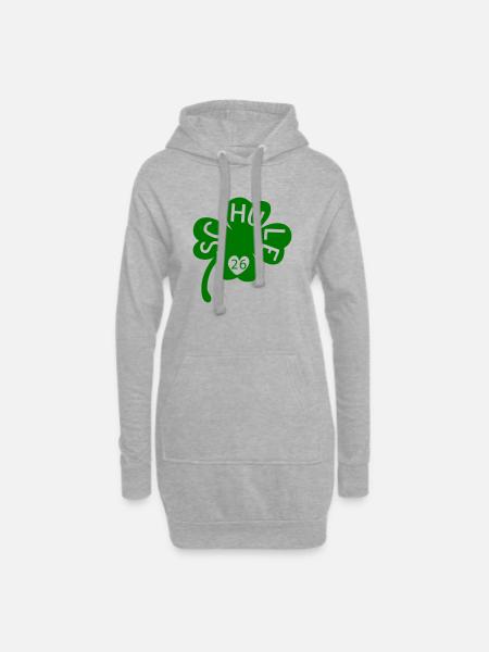 Schule 26 Kleeblatt - Hoodie-Kleid - Grau meliert