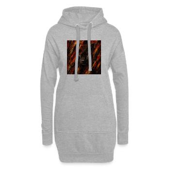 Abstrakter Panther in Flammen - Hoodie-Kleid - Grau meliert - Vorne