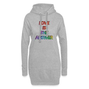 L’amour est la réponse arc-en-ciel : la fierté LGBT - Sweat-shirt à capuche long Femme - gris chiné - Devant