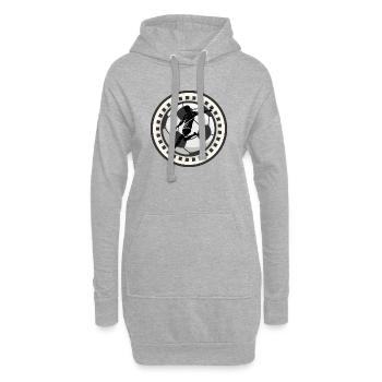 Football dynamique dans un cadre - Sweat-shirt à capuche long Femme - gris chiné - Devant