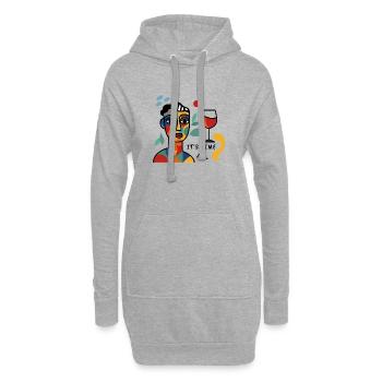It's Time Wein Stimmung Abstraktes Porträt - Hoodie-Kleid - Grau meliert - Vorne