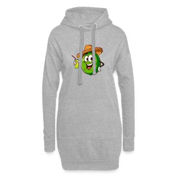 Lime with a drink - Hoodie Dress - heather grey - Front