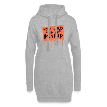 Work Hard And Be Kind Inspirierend Fleiß Güte Logo - Hoodie-Kleid - Grau meliert - Vorne