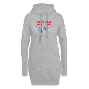 Chemise de plage d’été « Cheveux salés s’en fiche » - Sweat-shirt à capuche long Femme - gris chiné - Devant