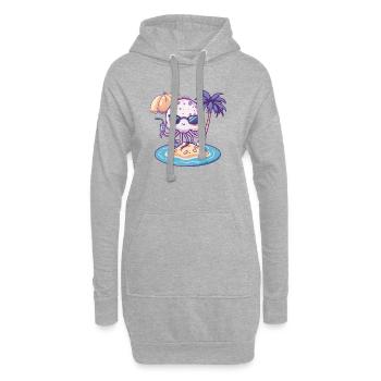 Vacances d’été des méduses - Sweat-shirt à capuche long Femme - gris chiné - Devant