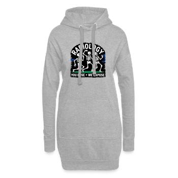 Radiologie Skelett Tanz - Hoodie-Kleid - Grau meliert - Vorne