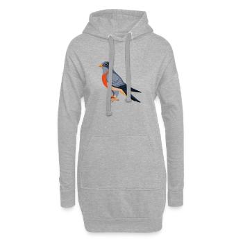 Coucou Oiseau - Sweat-shirt à capuche long Femme - gris chiné - Devant