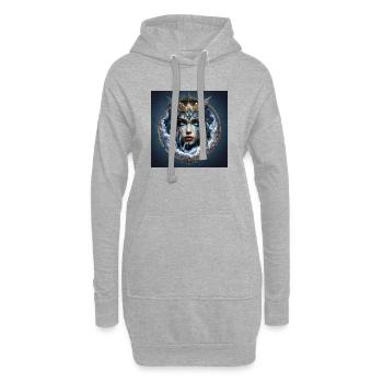 Himmelskönigin mit Flügeln - Hoodie-Kleid - Grau meliert - Vorne