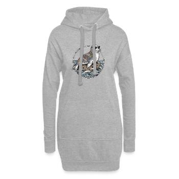 Sceau de tatouage cool - Sweat-shirt à capuche long Femme - gris chiné - Devant