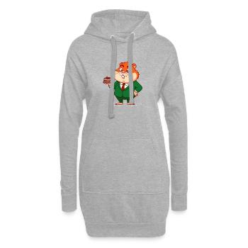 Hamster avec une portion de gâteau - Sweat-shirt à capuche long Femme - gris chiné - Devant