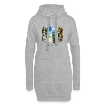 Voyage de vacances en Jamaïque – Reggae caribéen & culture - Sweat-shirt à capuche long Femme - gris chiné - Devant