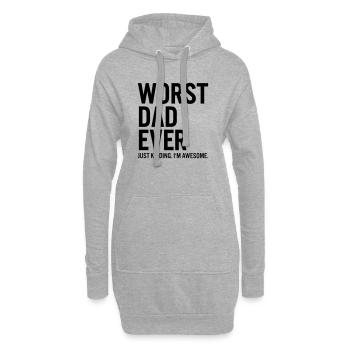Le pire père de tous les temps, je plaisante - Sweat-shirt à capuche long Femme - gris chiné - Devant