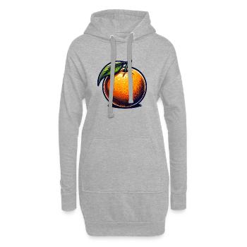 Orange rétro éclatant - Sweat-shirt à capuche long Femme - gris chiné - Devant