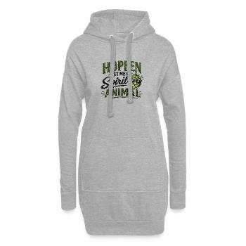 Le houblon est mon animal spirituel - Sweat-shirt à capuche long Femme - gris chiné - Devant