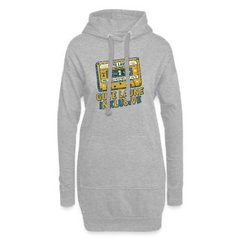 Vintage Musikkassette – Gute Laune inklusive - Hoodie-Kleid - Grau meliert - Vorne