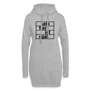 Kein Tier ist egal (Farbe änderbar) - Hoodie-Kleid - Grau meliert - Vorne