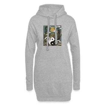 Yin Yang Boxen Drache - Hoodie-Kleid - Grau meliert - Vorne