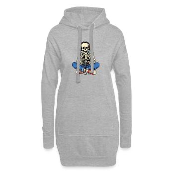 Retro Skelett Gamer T-Shirt Vintage Zocker - Hoodie-Kleid - Grau meliert - Vorne