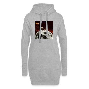 Lunar Duel: Alien Invaders - Hoodie Dress - heather grey - Front
