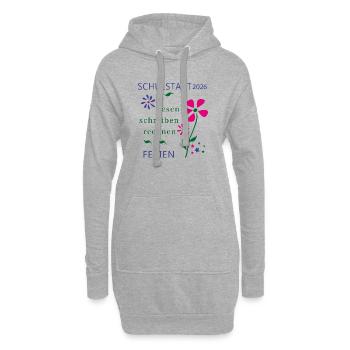 Schulstart 2026 - Hoodie-Kleid - Grau meliert - Vorne