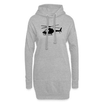 Hubschrauber - Hoodie-Kleid - Grau meliert - Vorne