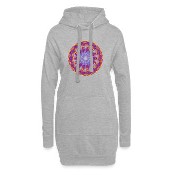 Solar Echo – in the Heart of Light - Hoodie Dress - heather grey - Front