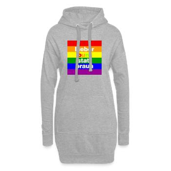 LIEBER BUNT STATT BRAUN NO NZS, NIE WIEDER - Hoodie-Kleid - Grau meliert - Vorne