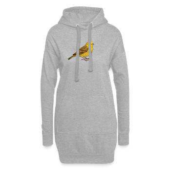 Oiseau à marteau-jaune - Sweat-shirt à capuche long Femme - gris chiné - Devant