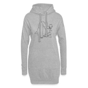 Wine Chill Out Female - Hoodie Dress - heather grey - Front