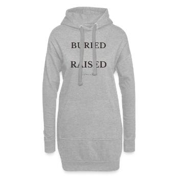 Begrabenes und erwecktes christliches Design – Römer 6,4 - Hoodie-Kleid - Grau meliert - Vorne