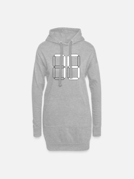 NUMMER 75 Fünfundsiebzig Geschenk Digital - Hoodie-Kleid - Grau meliert