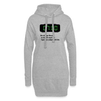 Die einzige Uhrzeit - Hoodie-Kleid - Grau meliert - Vorne