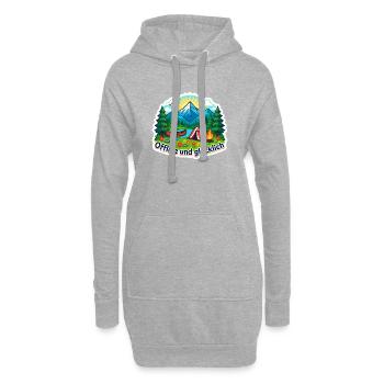 Natur statt WLAN - Hoodie-Kleid - Grau meliert - Vorne