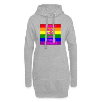 ICH BIN GERNE LINKS GRÜN VERSIFFT, NO NZS, FRIEDEN - Hoodie-Kleid - Grau meliert - Vorne