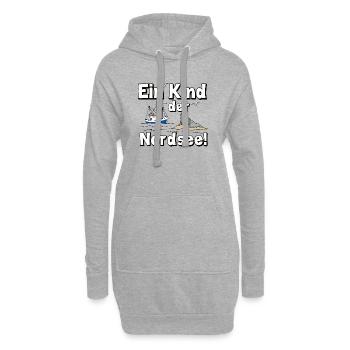 Ein Kind der Nordsee Robben - Hoodie-Kleid - Grau meliert - Vorne