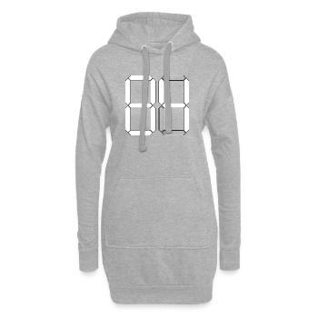 NUMÉRO 84 Quatre-vingt-quatre Cadeaux Numériques - Sweat-shirt à capuche long Femme - gris chiné - Devant