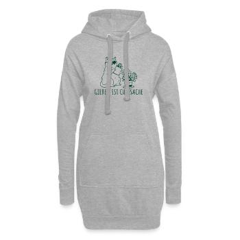 Gießen ist Chefsache Coole Gärtner Katze - Hoodie-Kleid - Grau meliert - Vorne