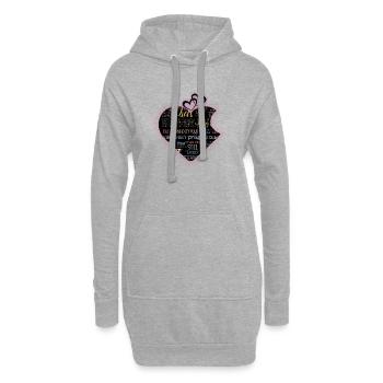 Art de mots d’amour design de cœur - Sweat-shirt à capuche long Femme - gris chiné - Devant